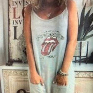 Brand new grey romper with Rolling Stones logo
